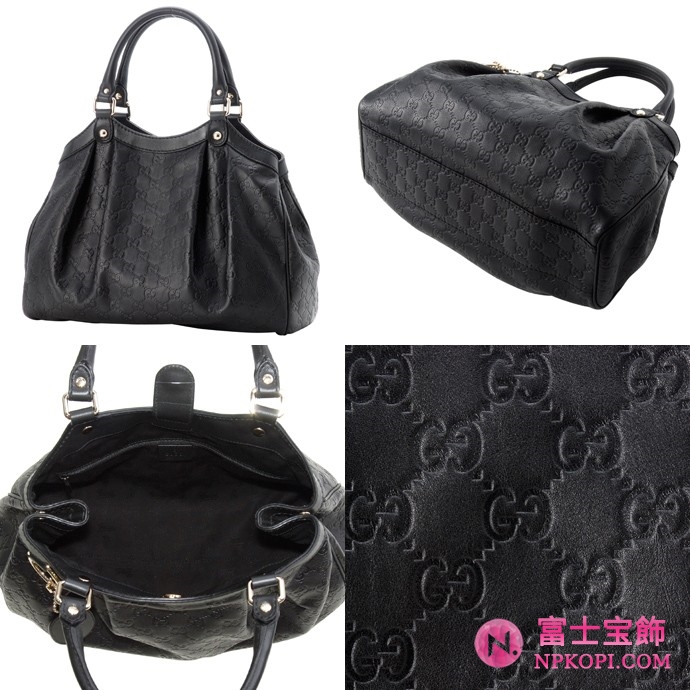 GUCCI/グッチ 2012年春夏SUKEYグッチシマGG柄Gチャーム付きミディアムプリーツバッグ 211944 AA61G 1000 